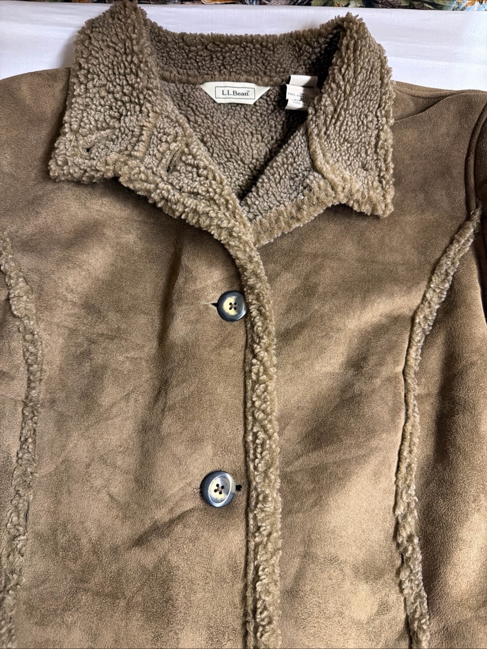 L.L. Bean Women's Brown Teddy Shearling Jacket